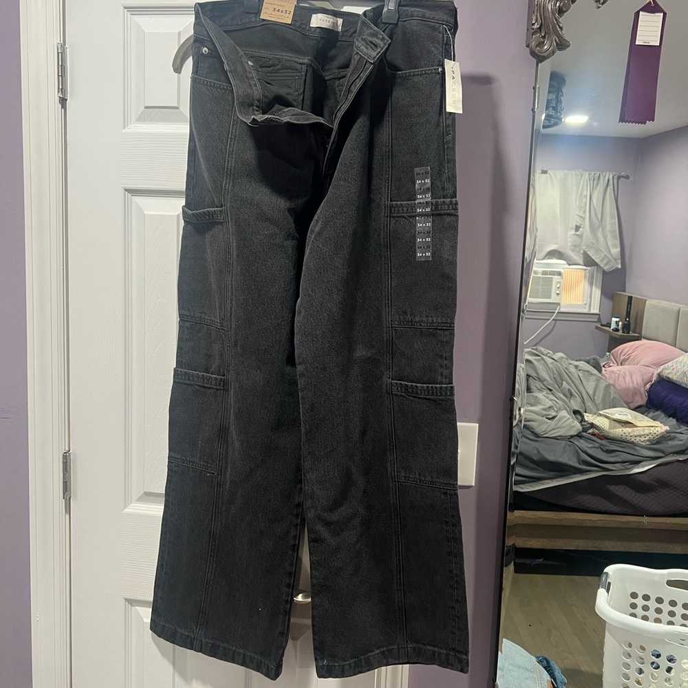 PacSun Black Men Wide Leg Jeans